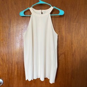 Anthropologie high neck off-white tank